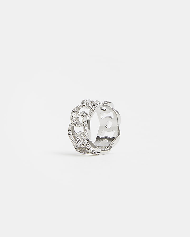 Silver colour Chain Link Ring