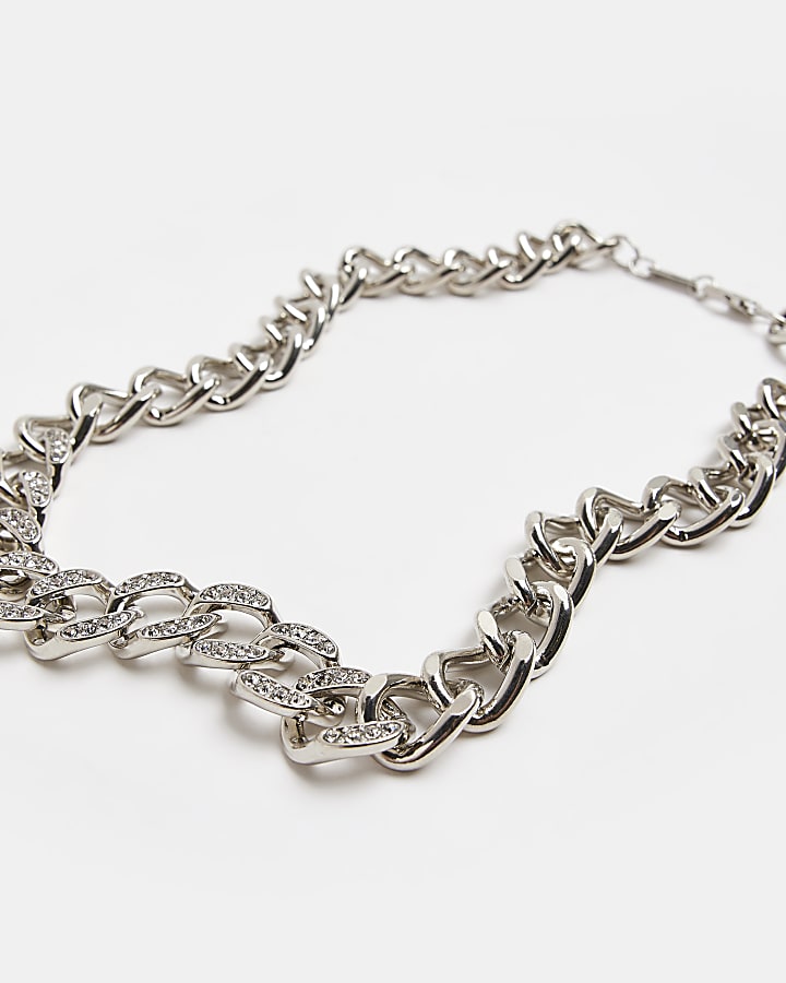 Silver colour Chunky Chain necklace