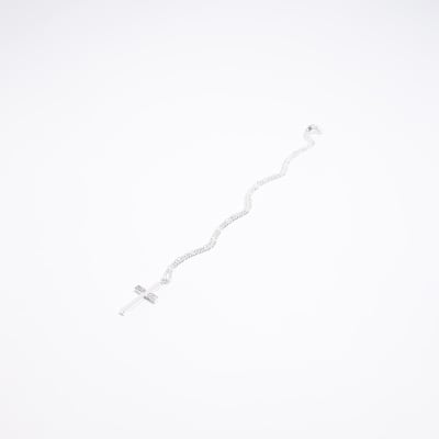 Silver colour cross pendant necklace