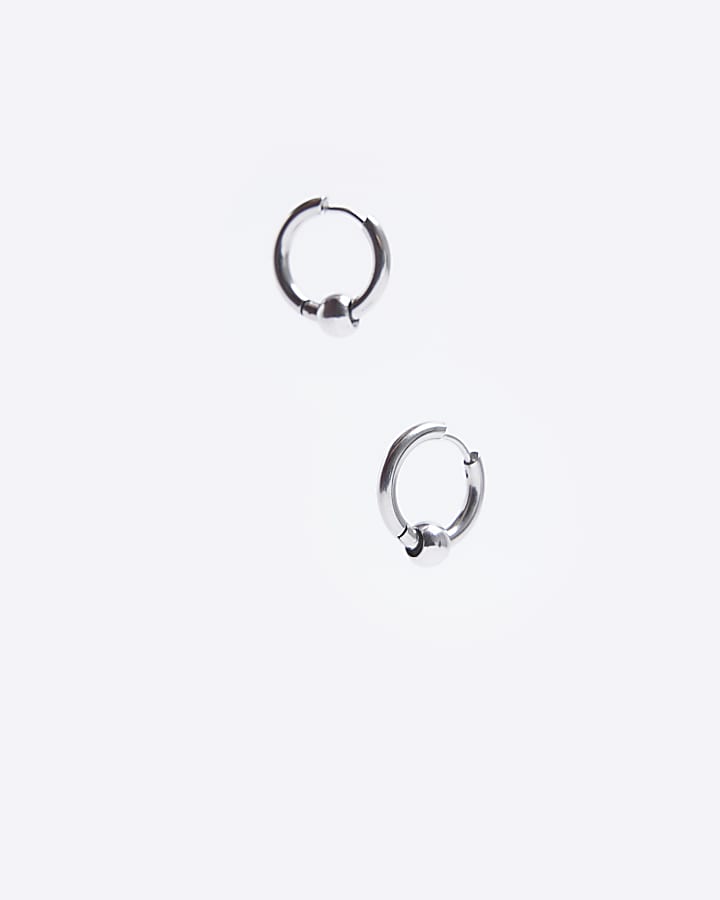 Silver colour hoop earrings