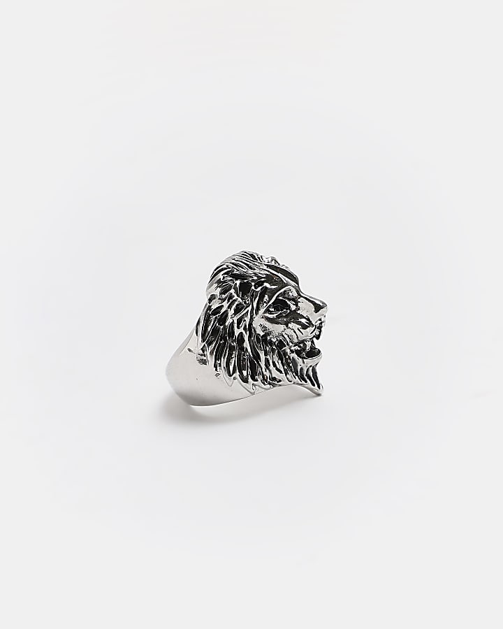 Silver colour Lion Head Ring