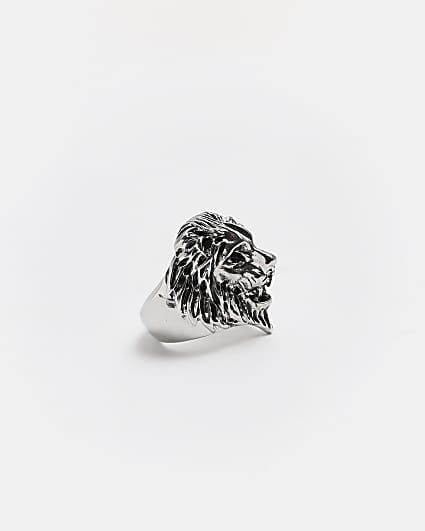 Silver colour Lion Head Ring