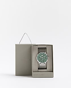 Silver colour Mesh Watch with gift box