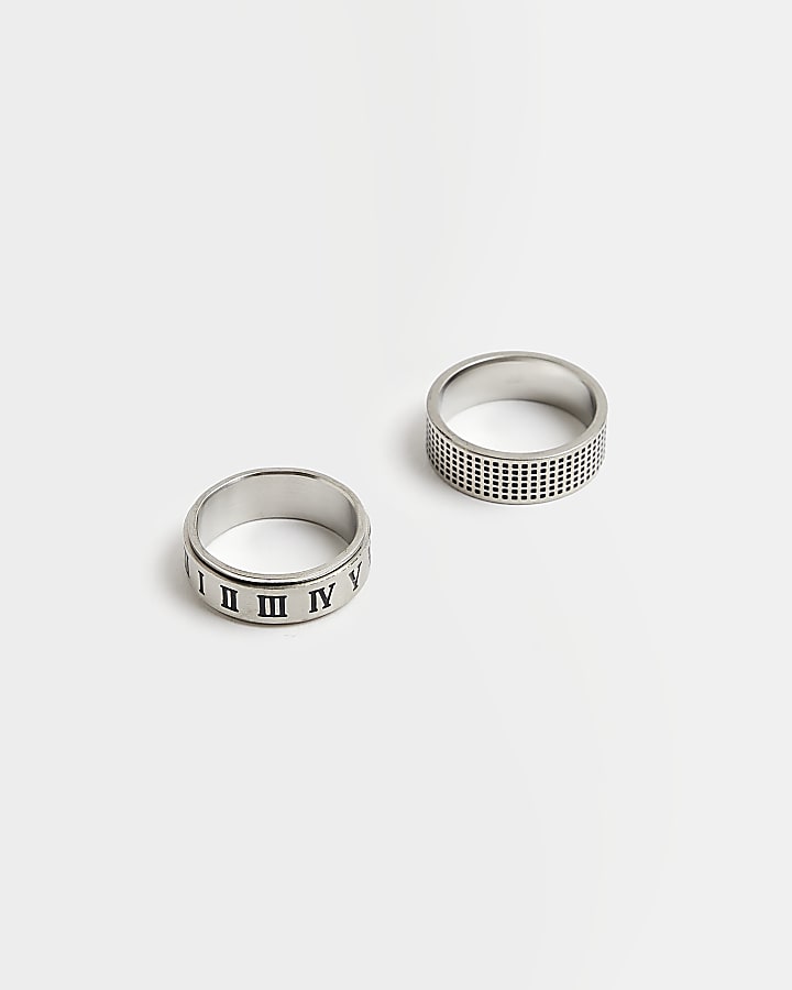 Silver colour Multipack of 2 Numeral Rings