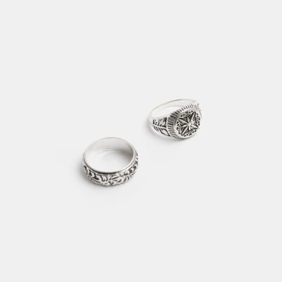 Silver colour Multipack rings River Island