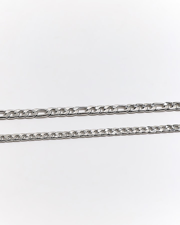 Silver colour Multirow chain Necklace