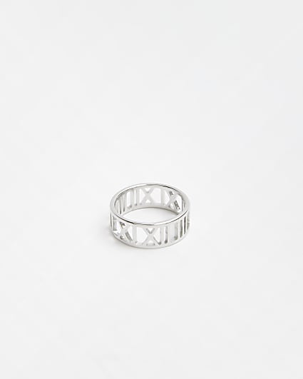 Silver colour Numeral Band Ring