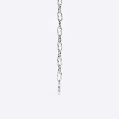 Silver colour oval chain link necklace