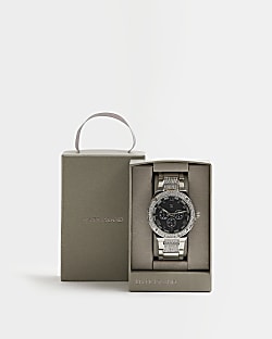 Silver colour rhinestone watch gift box