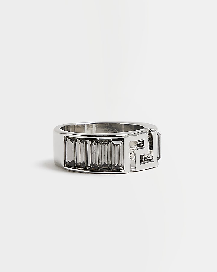 Silver colour RI Baguette Ring