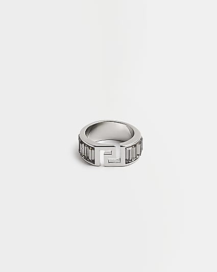 Silver colour RI Baguette Ring