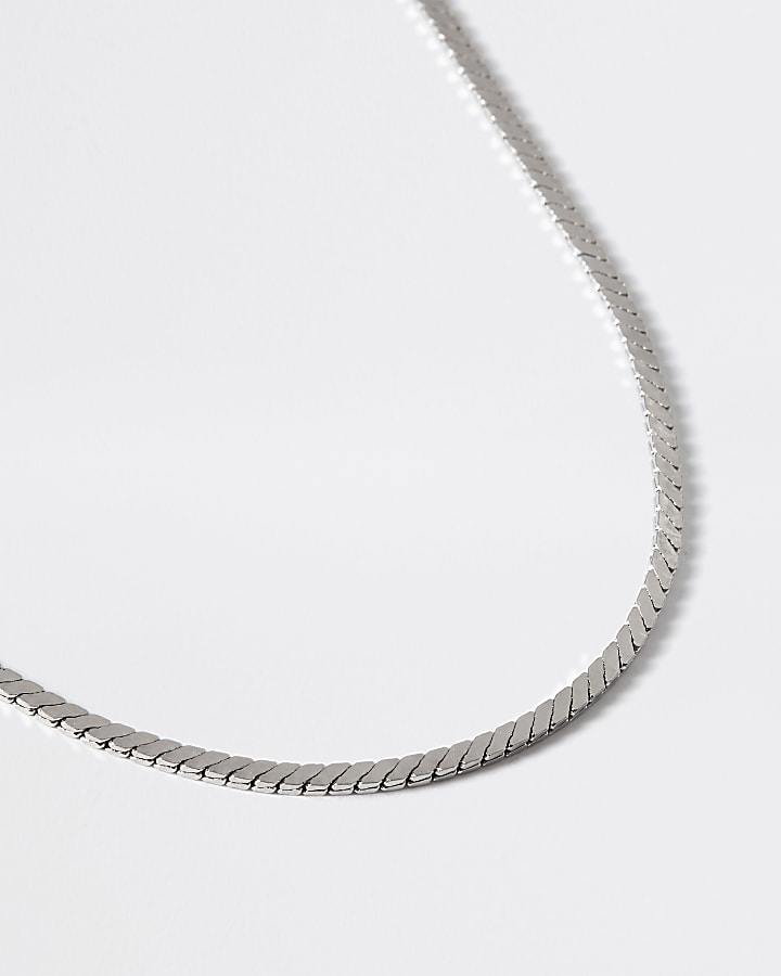 Silver colour snake chain necklace