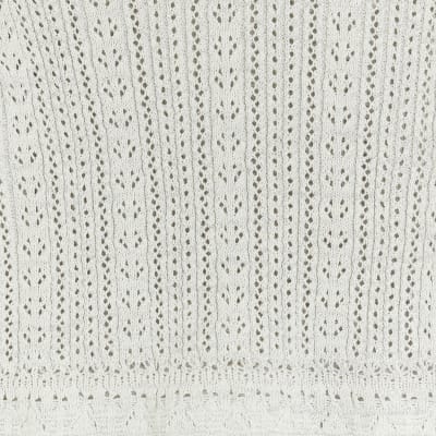 Silver crochet crop jumper River Island