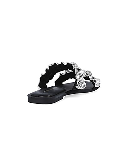 360 degree animation of product Silver diamante embellished sandals frame-11
