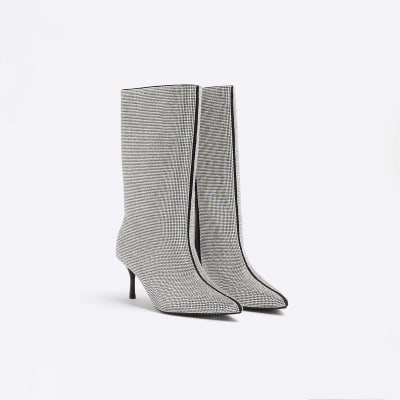 River island cheap silver boots