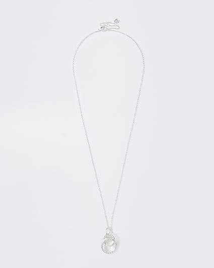 Silver diamante interlinked pendant necklace