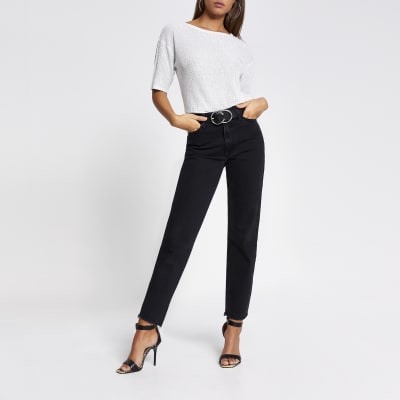 Silver diamante knitted T-shirt