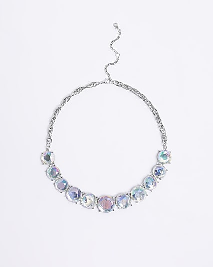 Silver diamante necklace