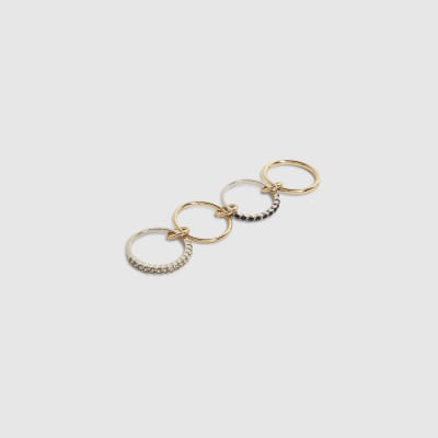 Silver Diamante Stack Ring