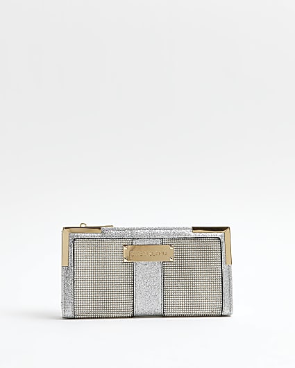Silver embellished purse