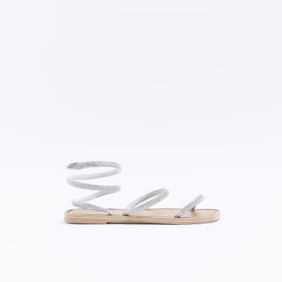 Silver 2025 embellished sandals