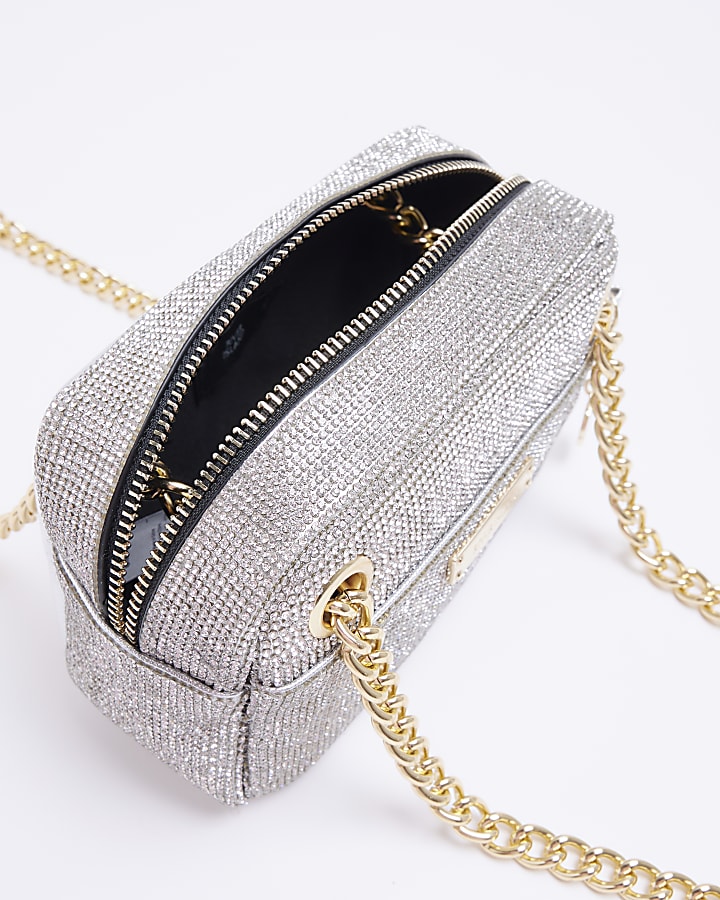 Silver Embellished Shoulder Bag