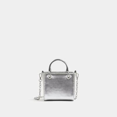 Silver embellished tote bag