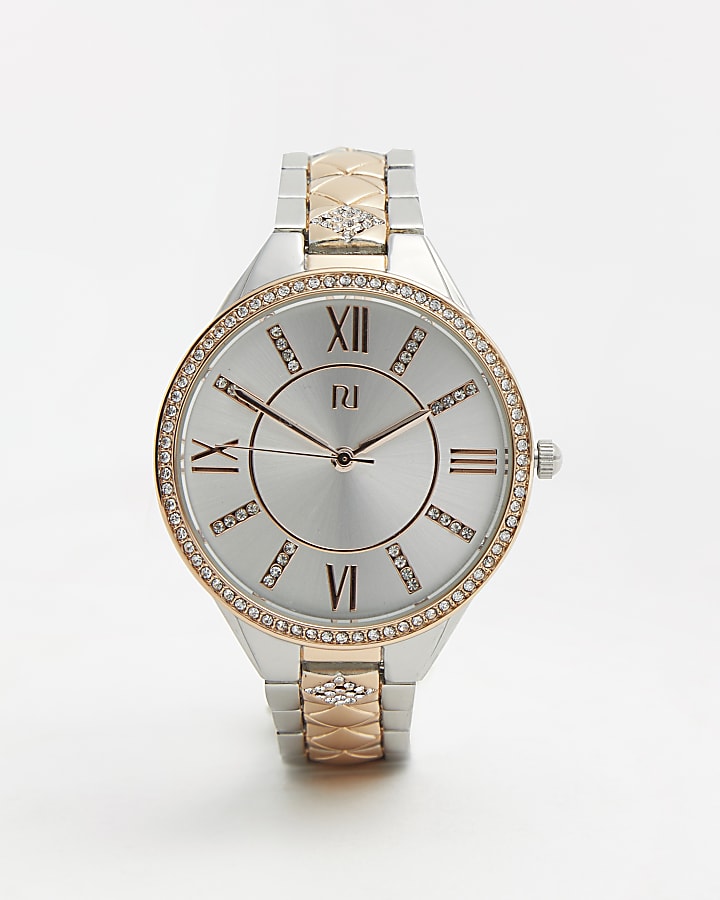 Silver embellished watch