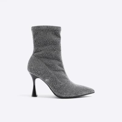 Silver sparkle boots sale