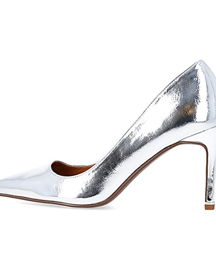 360 degree animation of product Silver heeled court shoes frame-4