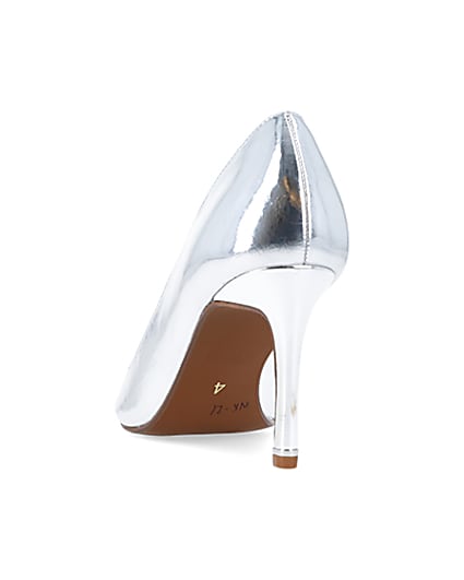 360 degree animation of product Silver heeled court shoes frame-8