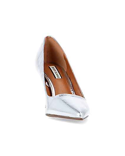 360 degree animation of product Silver heeled court shoes frame-20