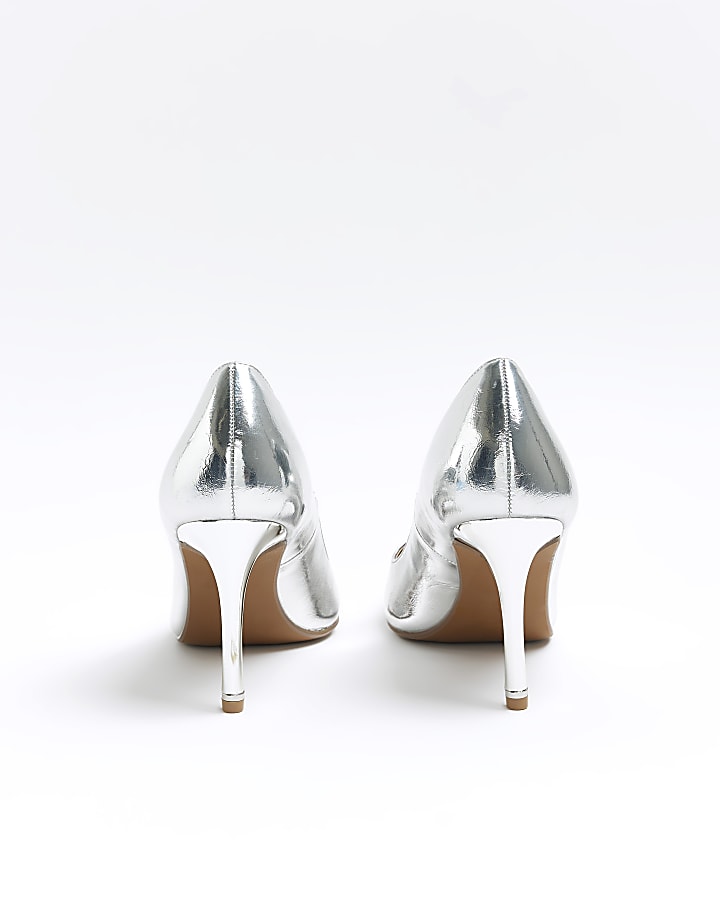 Silver heeled court shoes