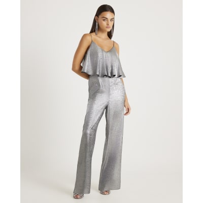 Silver Layered Jumpsuit