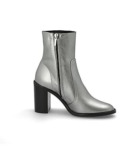360 degree animation of product Silver leather sock boot frame-16