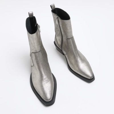 River island best sale silver boots