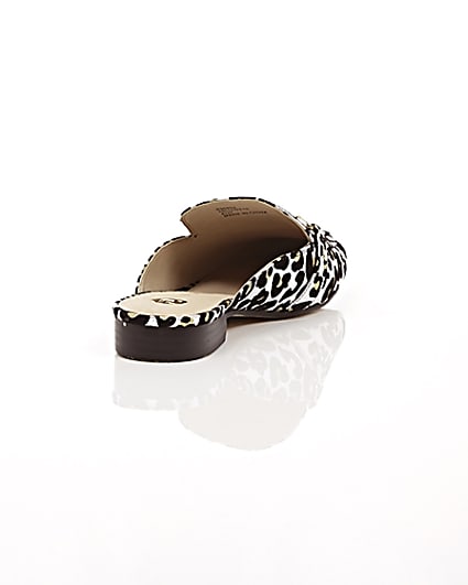 360 degree animation of product Silver leopard print backless loafers frame-14