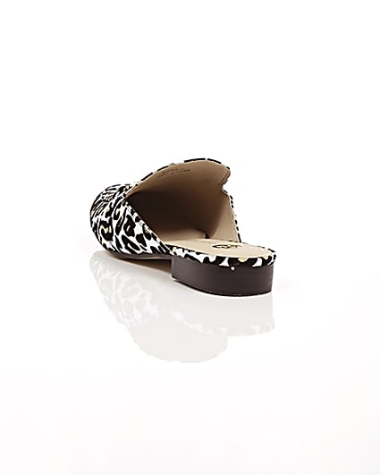 360 degree animation of product Silver leopard print backless loafers frame-17