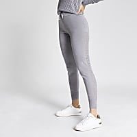 Silver mesh side knitted joggers