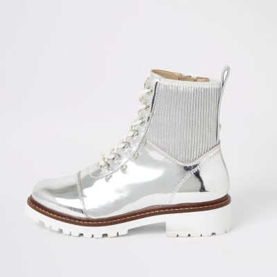 river island silver boots