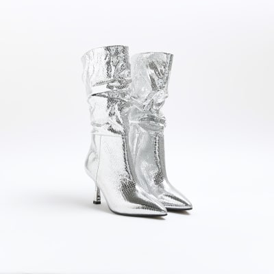 Silver sales slouch boots