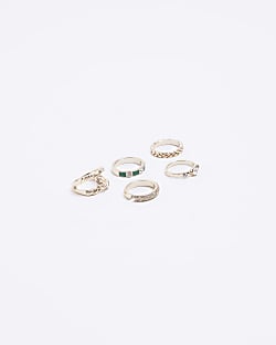 Silver Multipack Chunky Rings