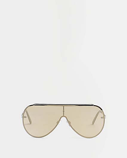 Silver oversized visor sunglasses