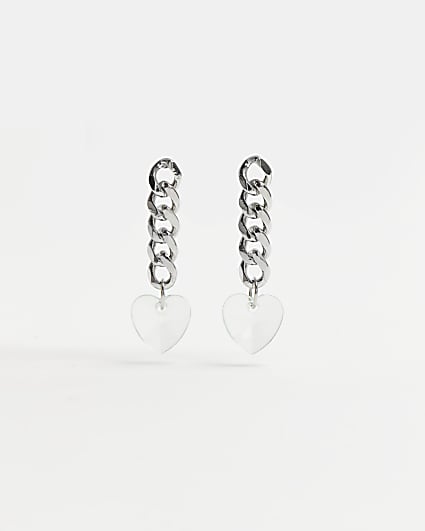 Silver pearl drop earrings