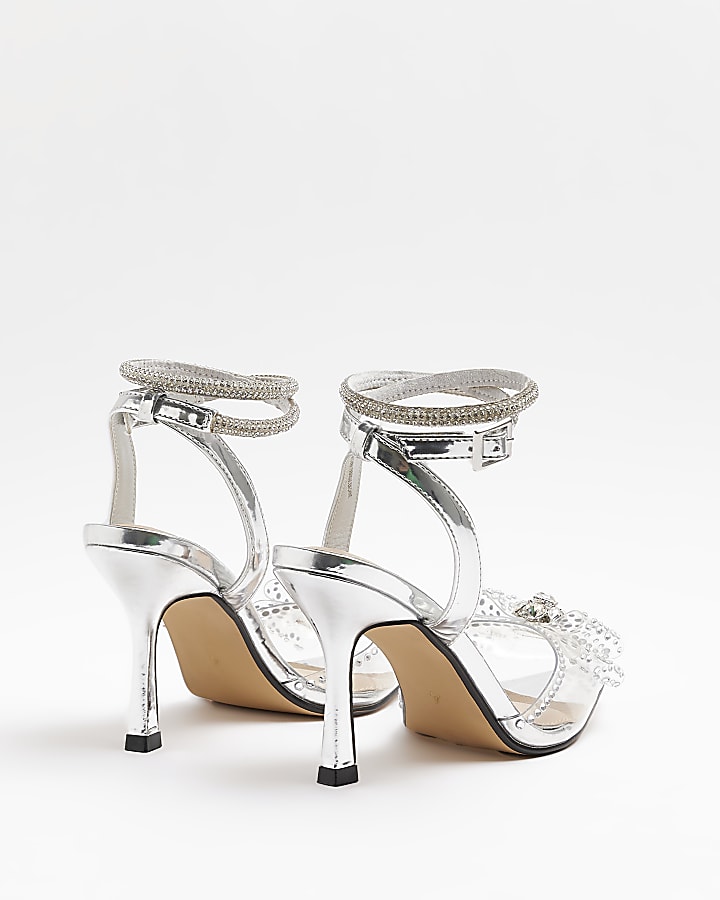 Silver perspex court shoes