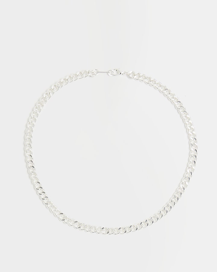 Silver plated curb chain necklace