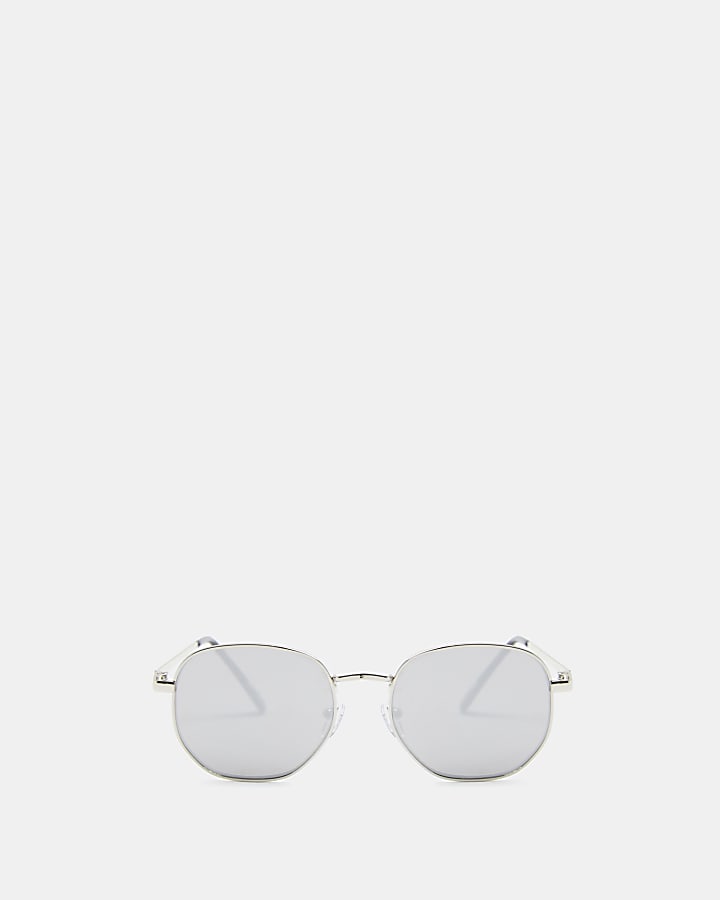 Silver RI branded lens round sunglasses