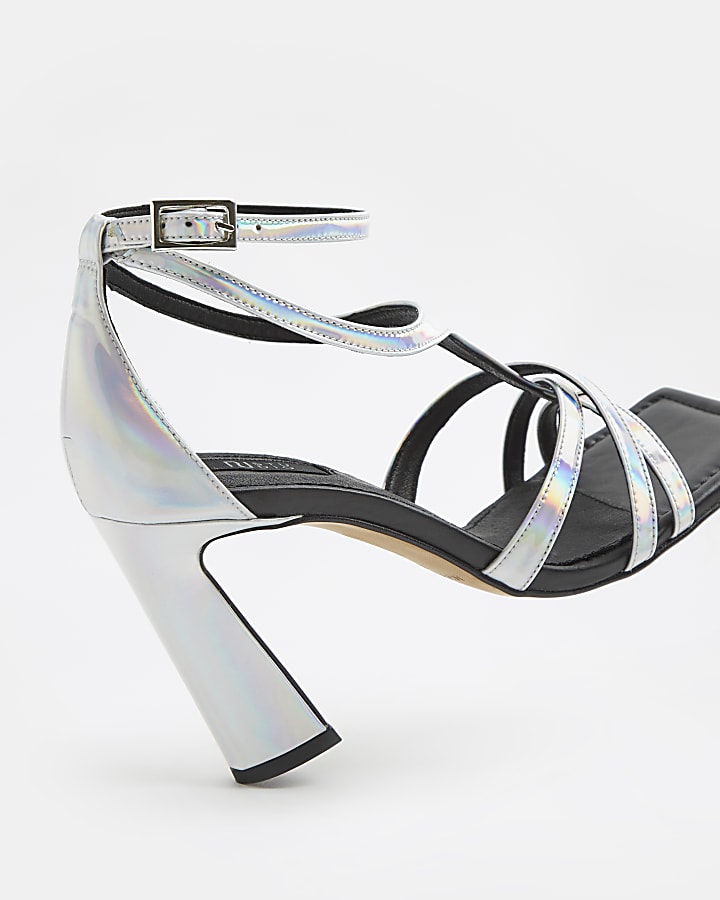 Silver RI Studio metallic heeled sandals