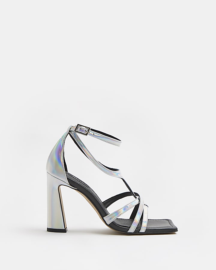 Silver RI Studio metallic heeled sandals
