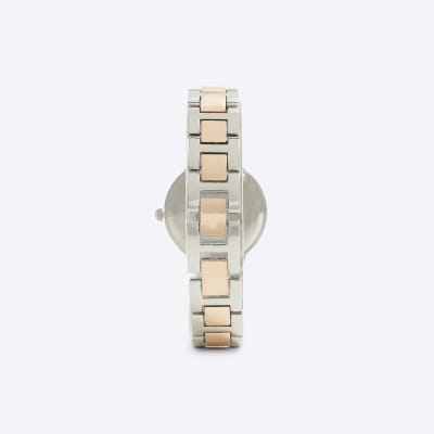 Silver Rose Gold Pave Watch River Island